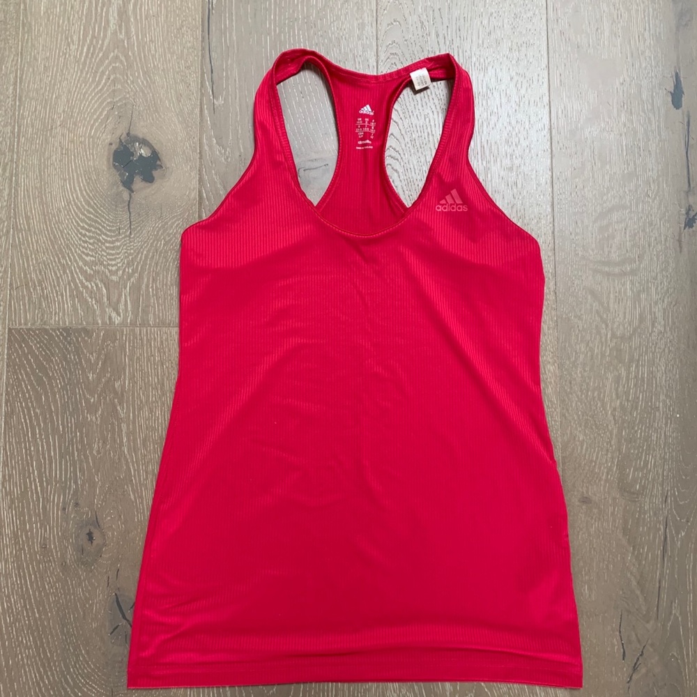 Pink Adidas workout tank.